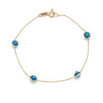 Blue Eyes Bracelet - 14k Gold