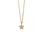 Star Necklace with Zircon - 14k Gold