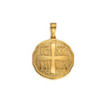Μενταγιόν Κωνσταντινάτο με Σταυρό – 9Κ Χρυσό
