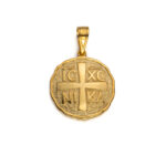 Μενταγιόν Κωνσταντινάτο με Σταυρό – 9Κ Χρυσό - Image 4