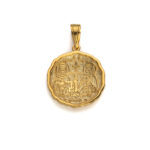 Μενταγιόν Κωνσταντινάτο με Σταυρό – 9Κ Χρυσό - Image 5