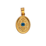 Konstantinato Oval Pendant with Eye – 9K Gold