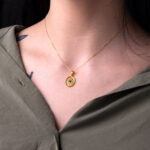 Konstantinato Oval Pendant with Eye – 9K Gold - Image 2