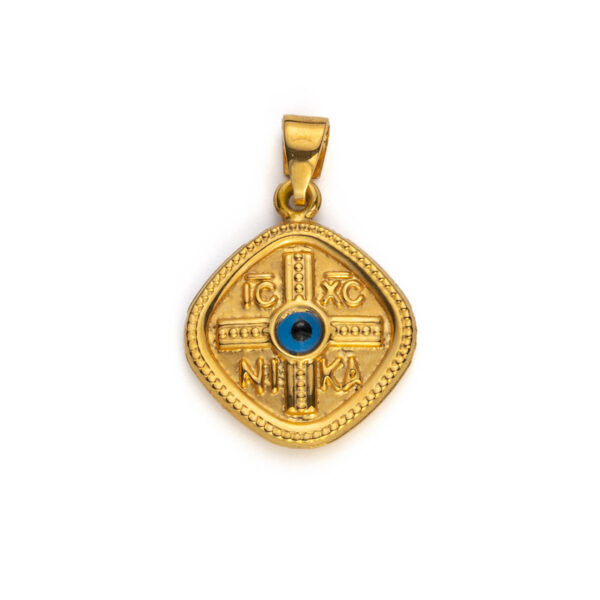 Konstantinato Rhombus Pendant with Eye – 9K Gold