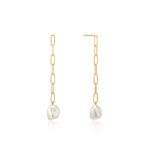 Ania Haie Gold Pearl Chunky Drop Earrings