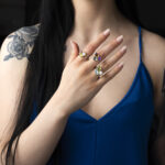 Δαχτυλίδι Aqua Marine Garnet Peridot - Ασήμι 925 Επιχρυσωμένο - Image 2