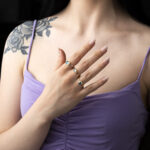 Blue Topaz and Tourmaline Ring - 925 Sterling Silver and Gold Plated - Image 2