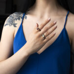 925 Sterling Silver and Gold Plated Ring with Rhodolite and Zircon - Image 2