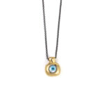 Evil Eye Round Necklace – 925 Sterling Silver and Gold Plated