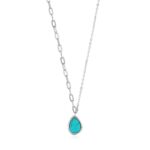 Ania Haie Silver Tidal Turquoise Mixed Link Necklace