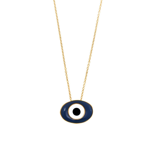 GREGIO Blue Εvil Εye Necklace – Gold Plated Silver 925 and Enamel
