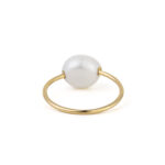 Gold Plated Pearl with Zircon Dots Ring - Image 3