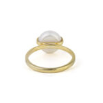 Gold Plated Pearl in Circle Ring