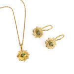 Κολιέ Ήλιος με Περίδοτο – Επιχρυσωμένο Ασήμι 925 - Image 2