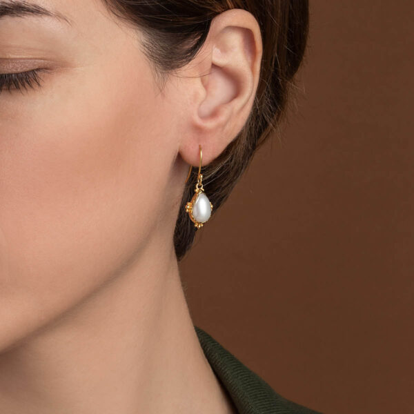 Gold Plated Pearl Drop Earrings