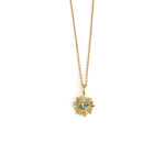 Blue Topaz Sun Necklace - Sterling Silver and Gold Plated