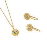 Σκουλαρίκια Ήλιος με Blue Topaz - Επιχρυσωμένο Ασήμι 925 - Image 2