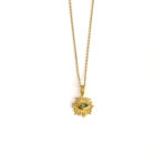 Peridot Sun Necklace - Sterling Silver and Gold Plated
