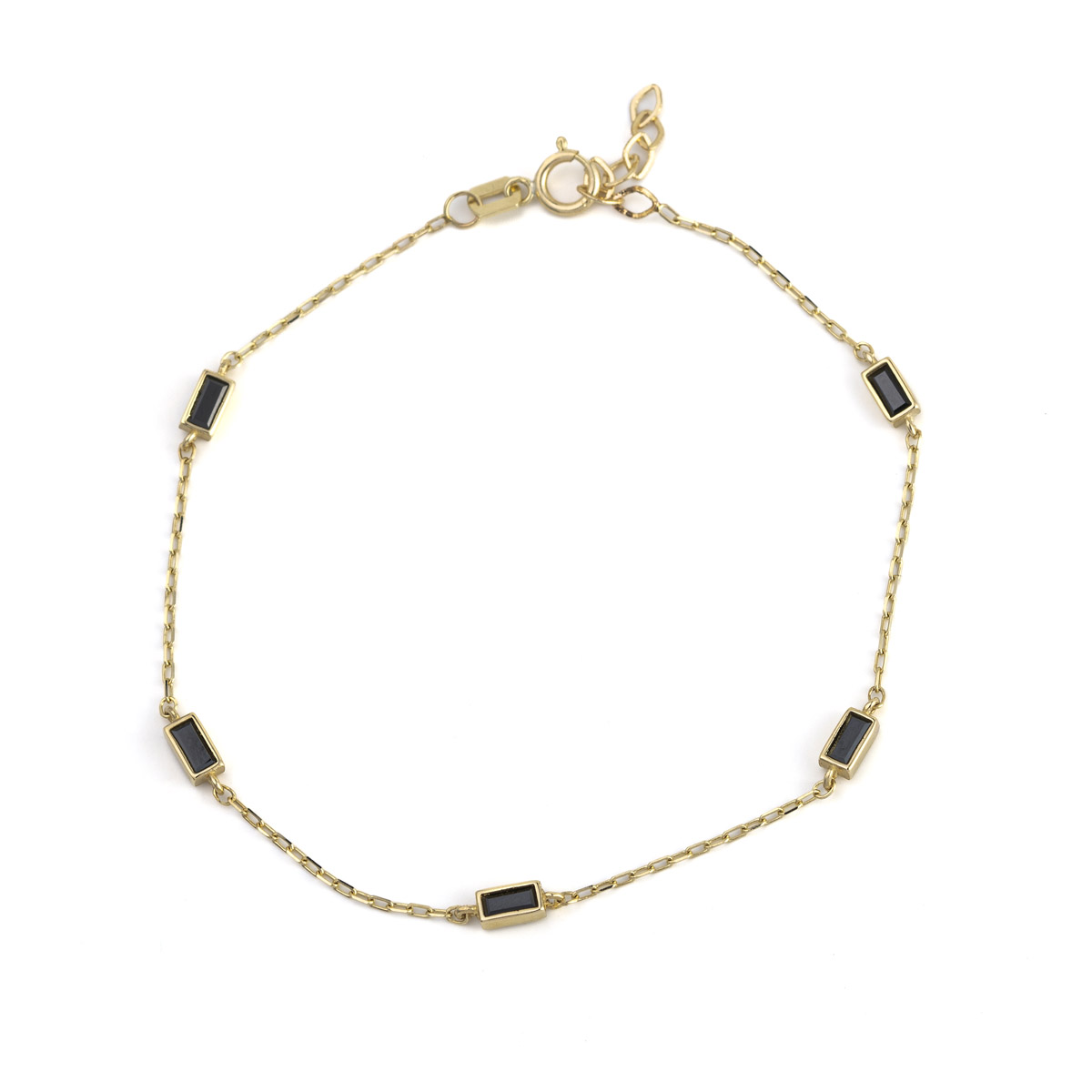 Bracelet with Black Zircon - 9k Gold