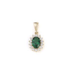 Green Stone Pendant - 9K Gold