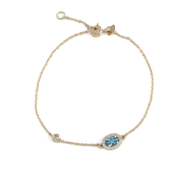 Blue Zircon Bracelet - 9k Gold