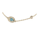 Blue Zircon Bracelet - 9k Gold - Image 2