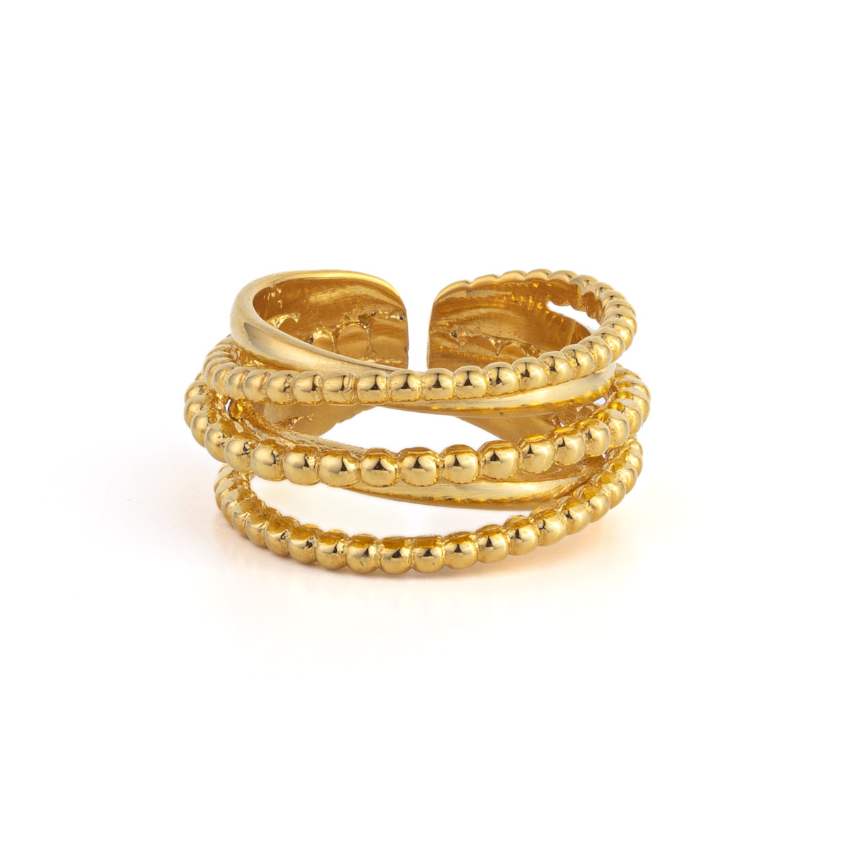 Dotted Lines Gold Plated Ring