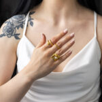 X Shape Gold Plated Ring - Image 2