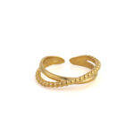 X Shape Gold Plated Ring