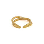 X Shape Gold Plated Ring - Image 3