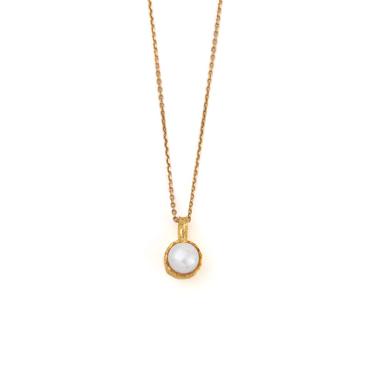 Pearl Necklace - Sterling Silver Gold Plated