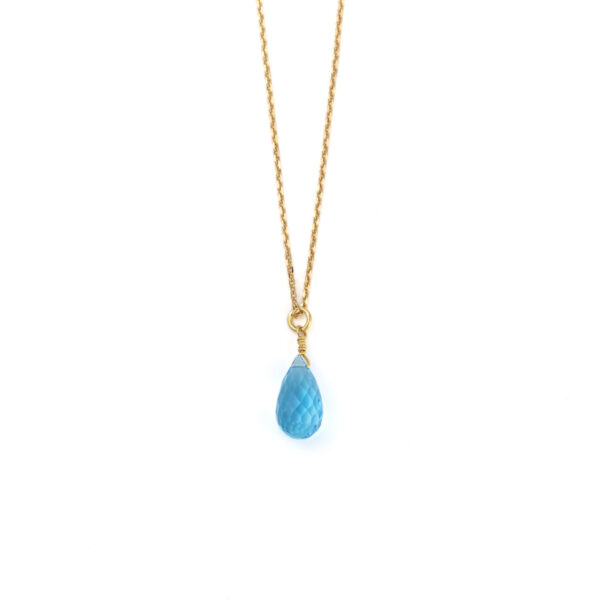 Turquoise Drop Necklace - Gold Plated Silver 925