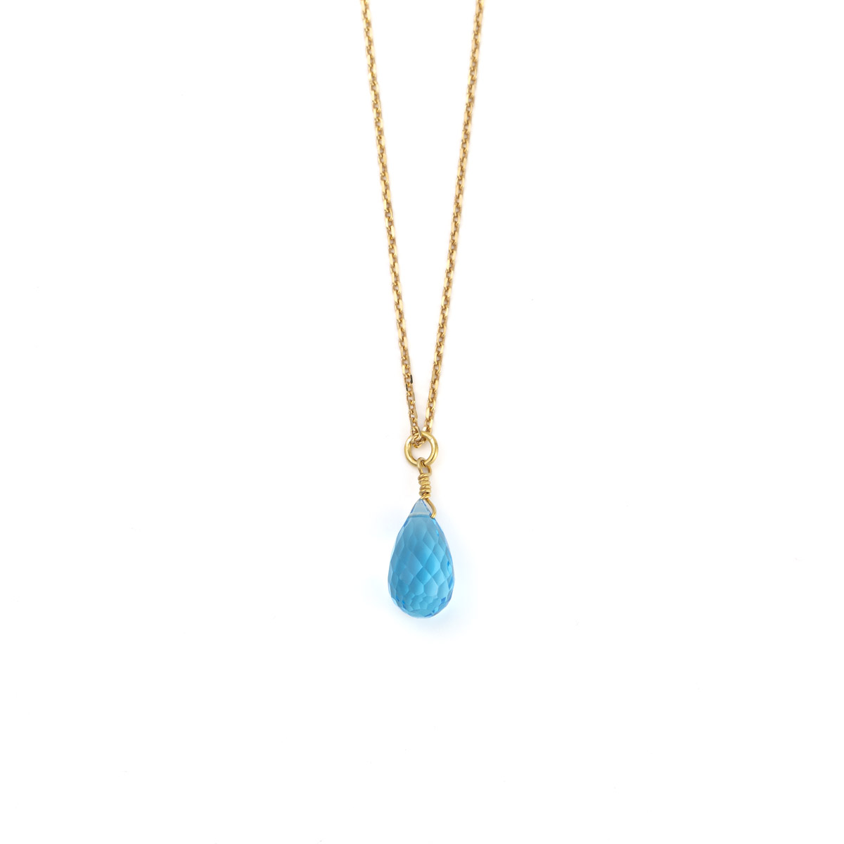 Turquoise Drop Necklace - Gold Plated Silver 925