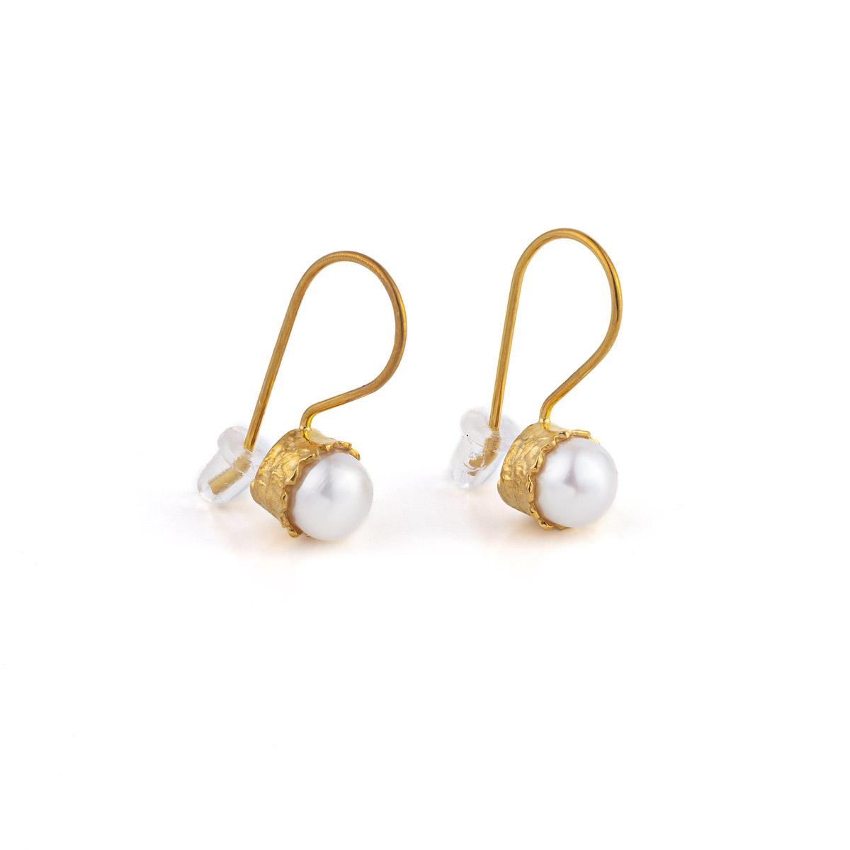Round Pearl Dangle Earrings