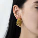 Wings Earrings - Gold Plated Silver 925 - Image 2