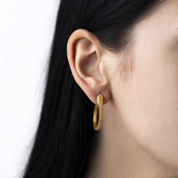 Gold Plated Snake Hoop Earrings