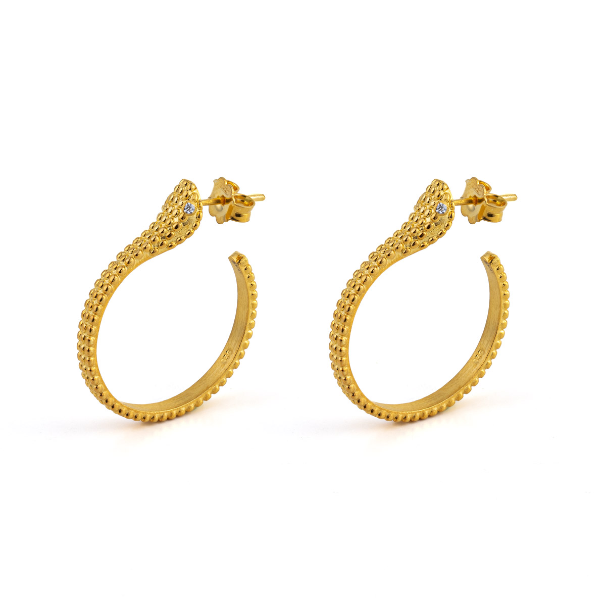 Gold Plated Snake Hoop Earrings