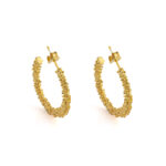 Ανάγλυφοι Κρίκοι - Επιχρυσωμένο Ασήμι 925 - Image 3