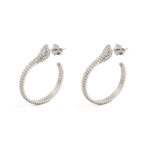 Silver Snake Hoop Earrings - Image 3