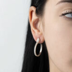Silver Snake Hoop Earrings - Image 2
