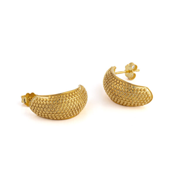 Curved Earrings - Gold Plated Silver 925
