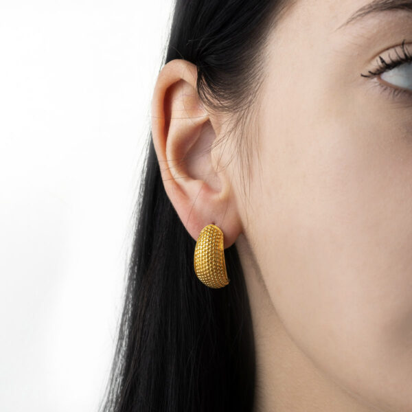 Curved Earrings - Gold Plated Silver 925