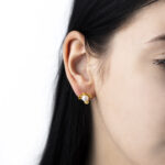 Pearl Flower Stud Earrings - Image 2