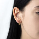 Gold Plated Flat Hoop Earrings - Image 2