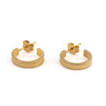 Gold Plated Flat Hoop Earrings - Image 3