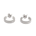 Silver Flat Hoop Earrings - Image 2