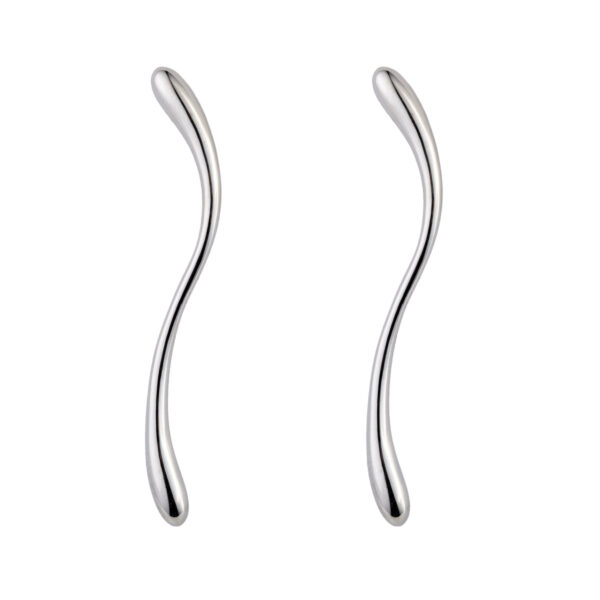 Curved bar Earrings - Silver 925