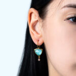 Amazonite and Tourmaline Earrings - 925 Sterling Silver and Gold Plated - Image 2