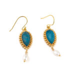 Teardrop Apatite Earrings - 925 Sterling Silver and Gold Plated