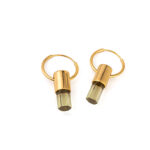 Σκουλαρίκια Κρικάκια με Lemon Quartz - Επιχρυσωμένο Ασήμι 925